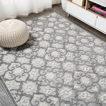 Gallia Tile Trellis High-low Indoor/outdoor Area Rug